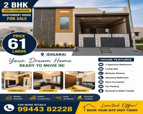 2 BHK Semi-Furnished Independent House for Sale Idigarai
