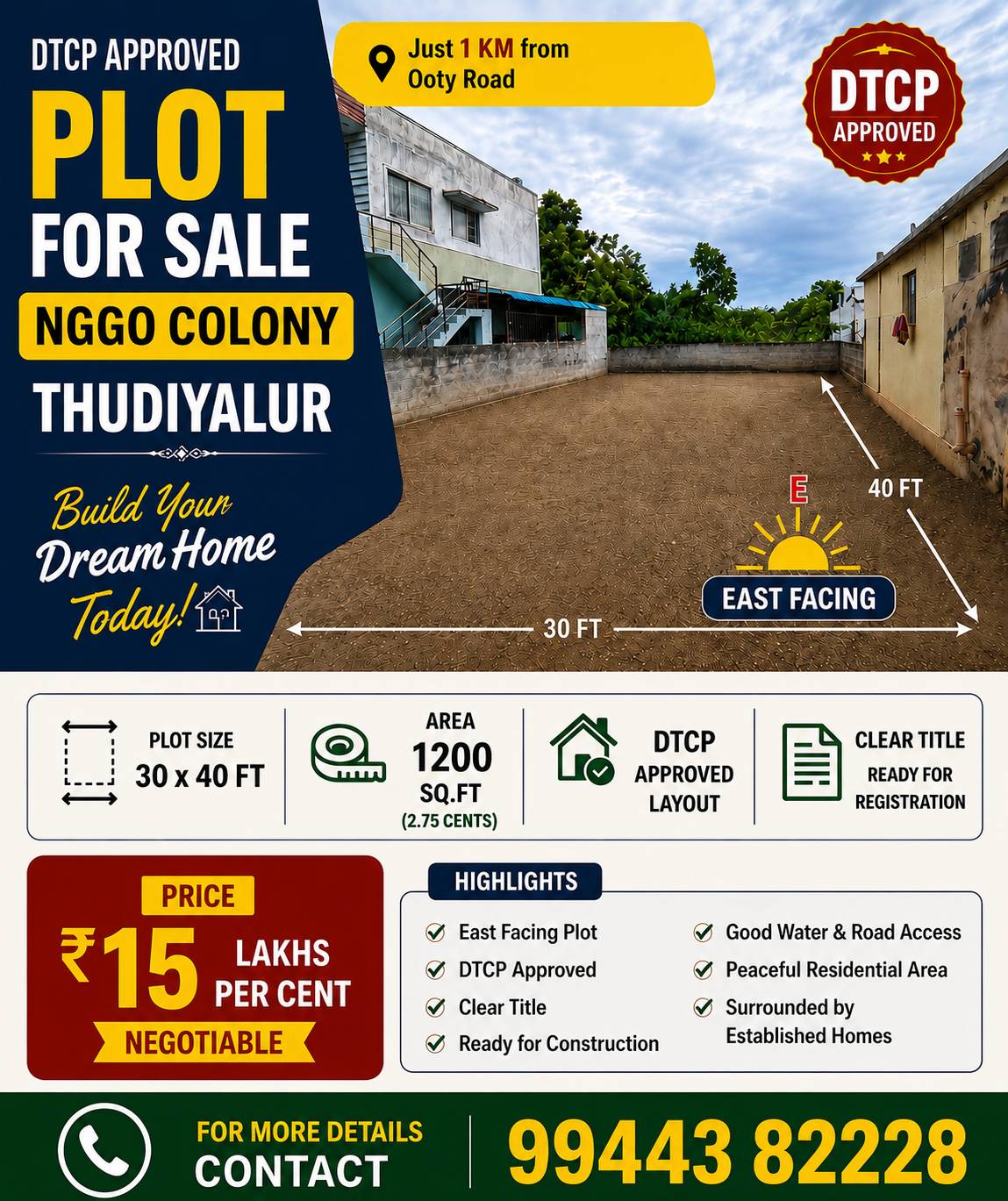 Residential Plot for Sale – NGGO Colony,Coimbatore