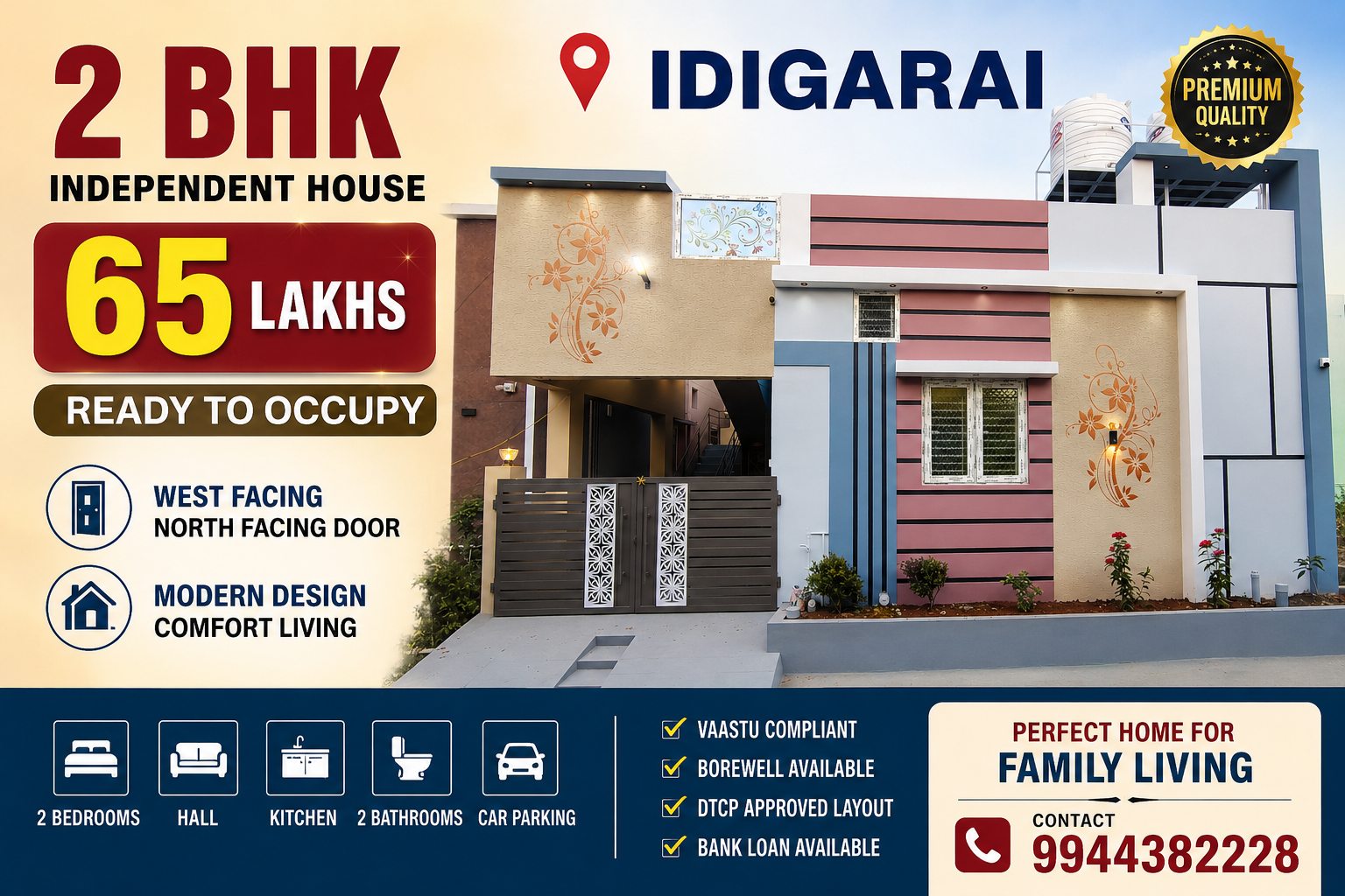 2 BHK Independent House for Sale in Idigarai